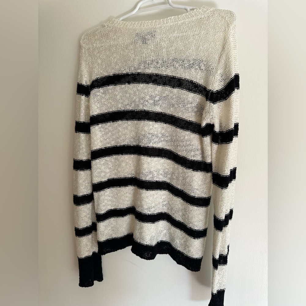 Michael Stars Black and White Striped Sweater